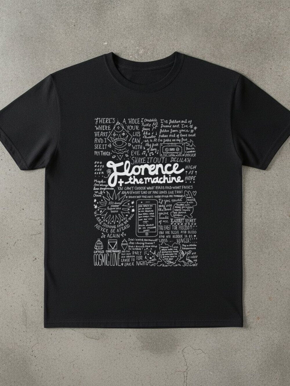 Florence + The Machine Inspired Graphic T-Shirt Indie Rock Music Lyrics Art Tee